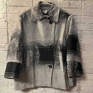 Bold Abstract Print Coat – 90s Avant-Garde Fashion Erin London Plus Size 2X